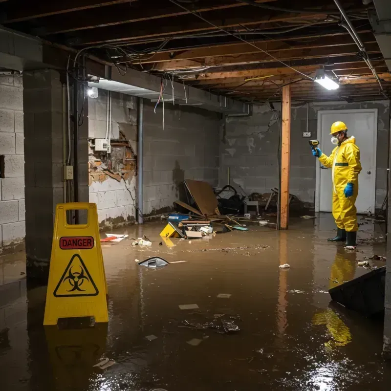 Flooded Basement Electrical Hazard in Quincy, CA Property